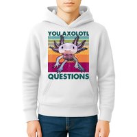 Retro 90s Axolotl Funny You Axolotl Questions Kids Hoodie