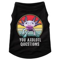 Retro 90s Axolotl Shirt Funny You Axolotl Questions  Doggie Tank