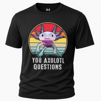 Retro 90s Axolotl Shirt Funny You Axolotl Questions  Performance Shirt
