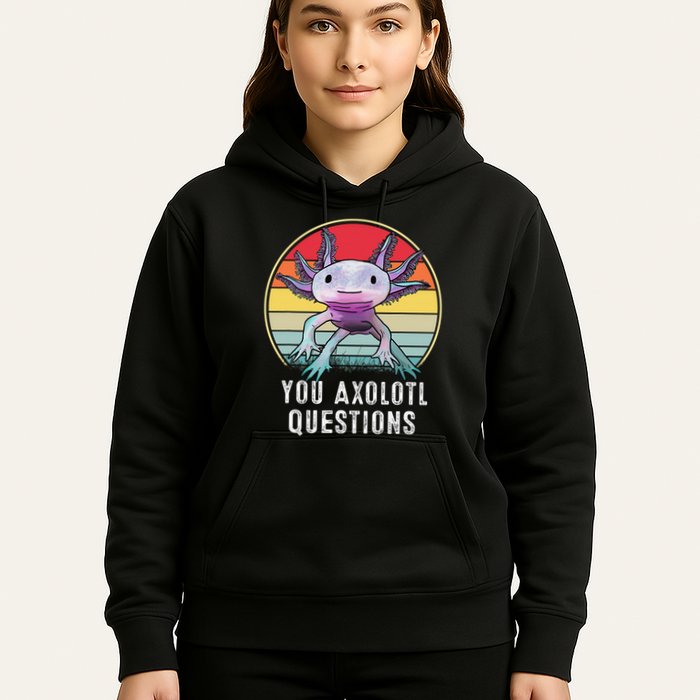 Retro 90s Axolotl Shirt Funny You Axolotl Questions  Hoodie