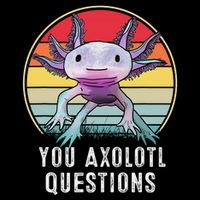 Retro 90s Axolotl Shirt Funny You Axolotl Questions  Sustainable Bucket Hat
