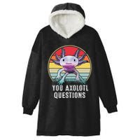 Retro 90s Axolotl Shirt Funny You Axolotl Questions  Hooded Wearable Blanket