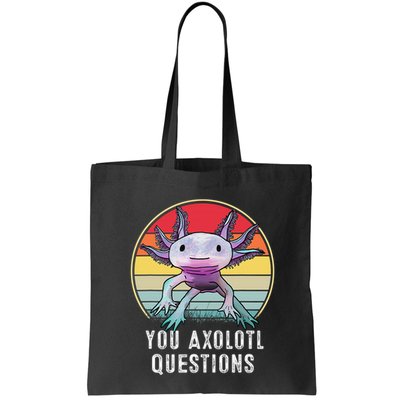 Retro 90s Axolotl Shirt Funny You Axolotl Questions  Bag