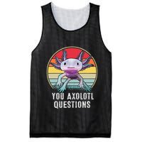 Retro 90s Axolotl Shirt Funny You Axolotl Questions  Mesh Reversible Basketball Jersey Tank
