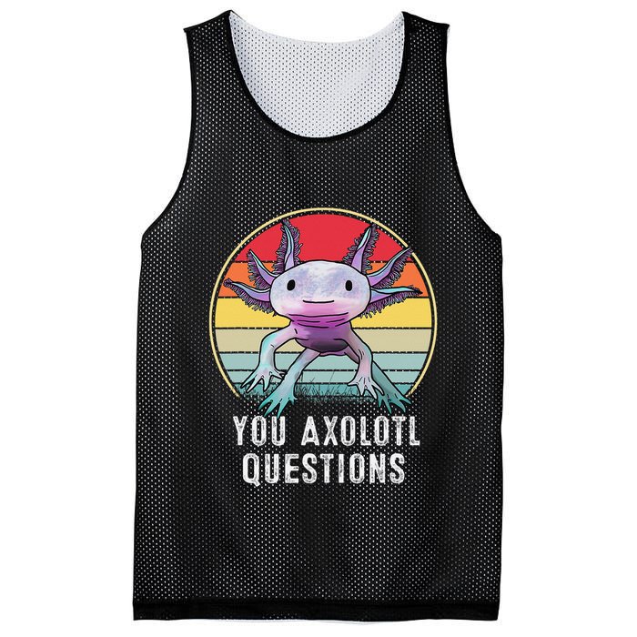Retro 90s Axolotl Shirt Funny You Axolotl Questions  Mesh Reversible Basketball Jersey Tank