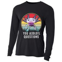 Retro 90s Axolotl Shirt Funny You Axolotl Questions  Cooling Performance Long Sleeve Crew
