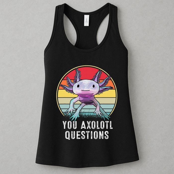 Retro 90s Axolotl Shirt Funny You Axolotl Questions  Womens Tank Top