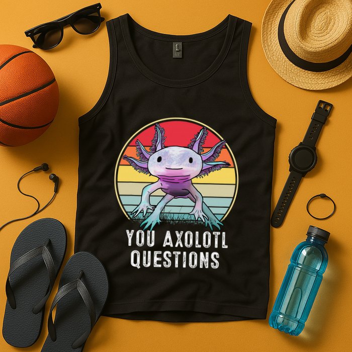 Retro 90s Axolotl Shirt Funny You Axolotl Questions  Tank Top