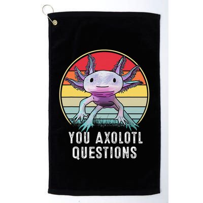 Retro 90s Axolotl Shirt Funny You Axolotl Questions  Golf Towel