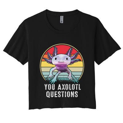 Retro 90s Axolotl Shirt Funny You Axolotl Questions  Crop Top