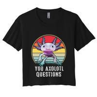 Retro 90s Axolotl Shirt Funny You Axolotl Questions  Crop Top