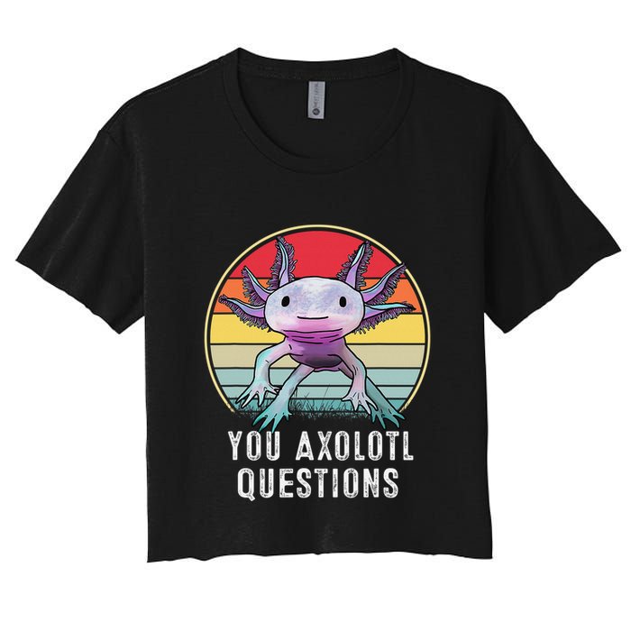 Retro 90s Axolotl Shirt Funny You Axolotl Questions  Crop Top