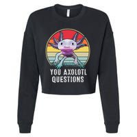 Retro 90s Axolotl Shirt Funny You Axolotl Questions  Cropped Pullover Crew