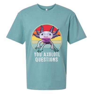 Retro 90s Axolotl Shirt Funny You Axolotl Questions  Sueded Cloud Jersey T-Shirt