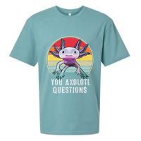 Retro 90s Axolotl Shirt Funny You Axolotl Questions  Sueded Cloud Jersey T-Shirt