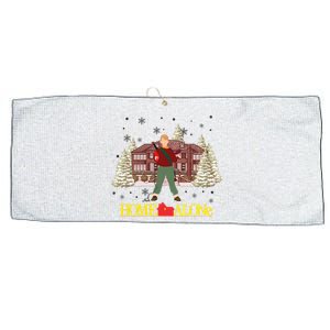 Retro 90s Christmas Home Movie Alone Large Microfiber Waffle Golf Towel