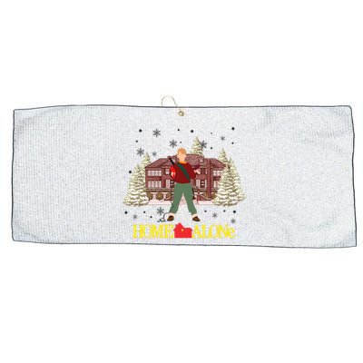 Retro 90s Christmas Home Movie Alone Large Microfiber Waffle Golf Towel