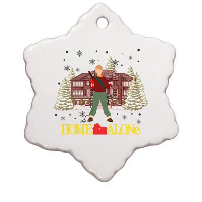 Retro 90s Christmas Home Movie Alone Ceramic Star Ornament