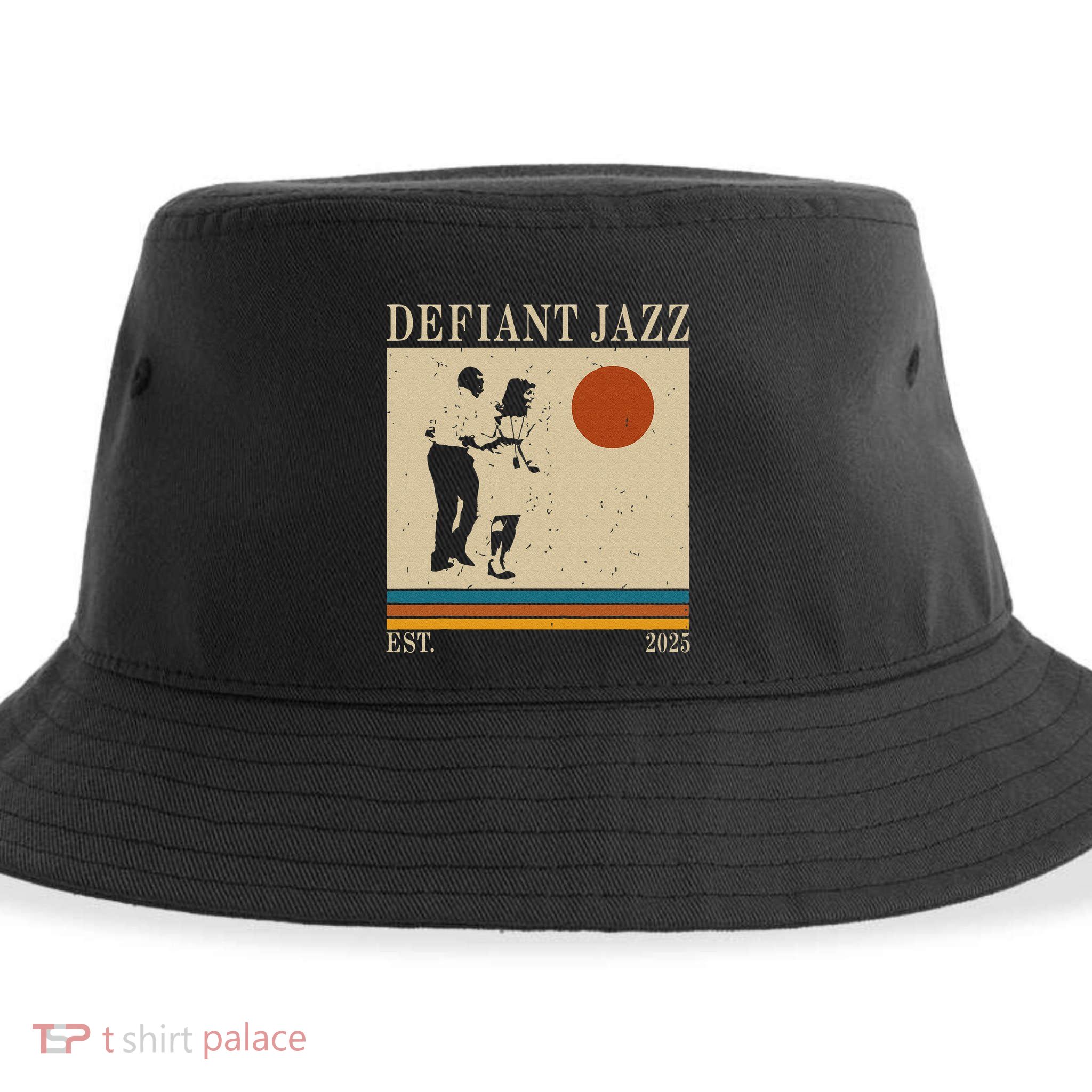 Retro 90s Defiant Jazz Gift Sustainable Bucket Hat