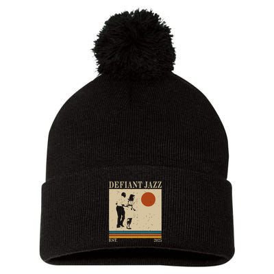 Retro 90s Defiant Jazz Gift Pom Pom 12in Knit Beanie