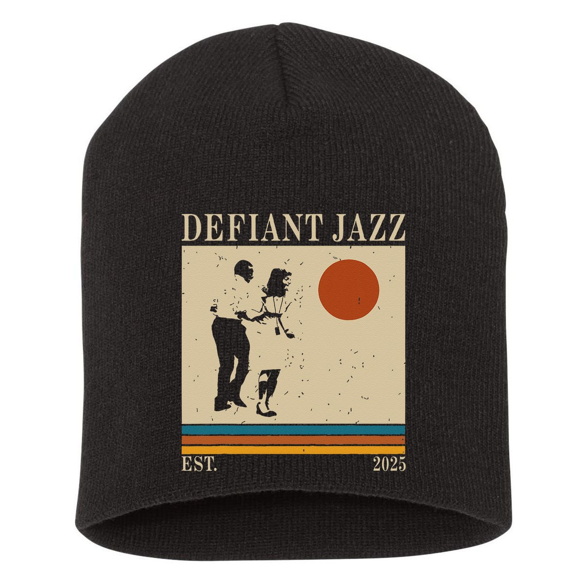 Retro 90s Defiant Jazz Gift Short Acrylic Beanie