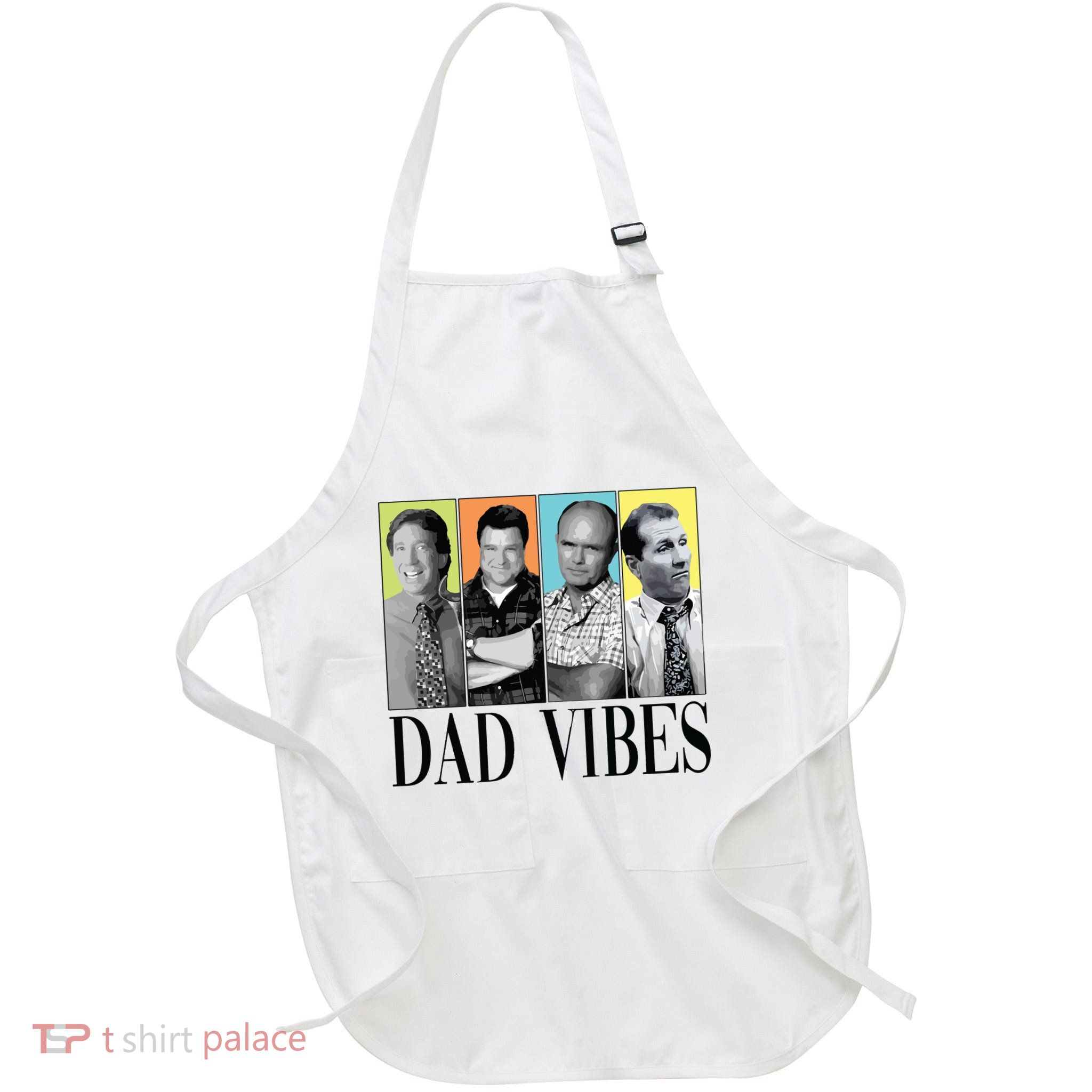 Retro 90’S Dad Vibes Full-Length Apron With Pockets