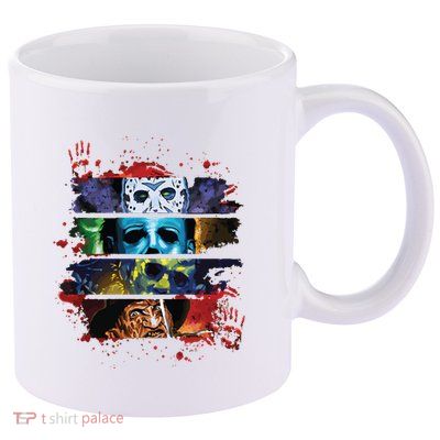 Retro 90s Horror Movies Vintage Style Horror Halloween 11oz C Handle Ceramic Mug