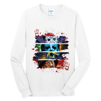Retro 90s Horror Movies Vintage Style Horror Halloween Tall Long Sleeve T-Shirt