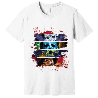 Retro 90s Horror Movies Vintage Style Horror Halloween Premium T-Shirt