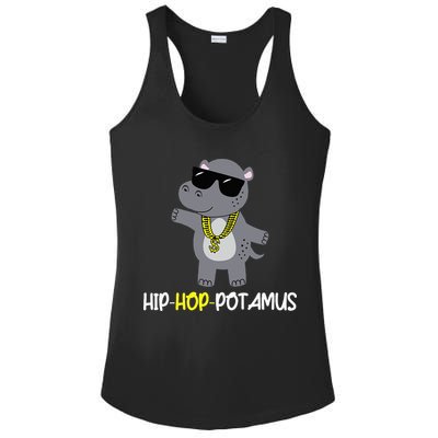 Rap 90s Hip Hop Hippo Cute Hippopotamus Zoo Animal Gift Ladies PosiCharge Competitor Racerback Tank