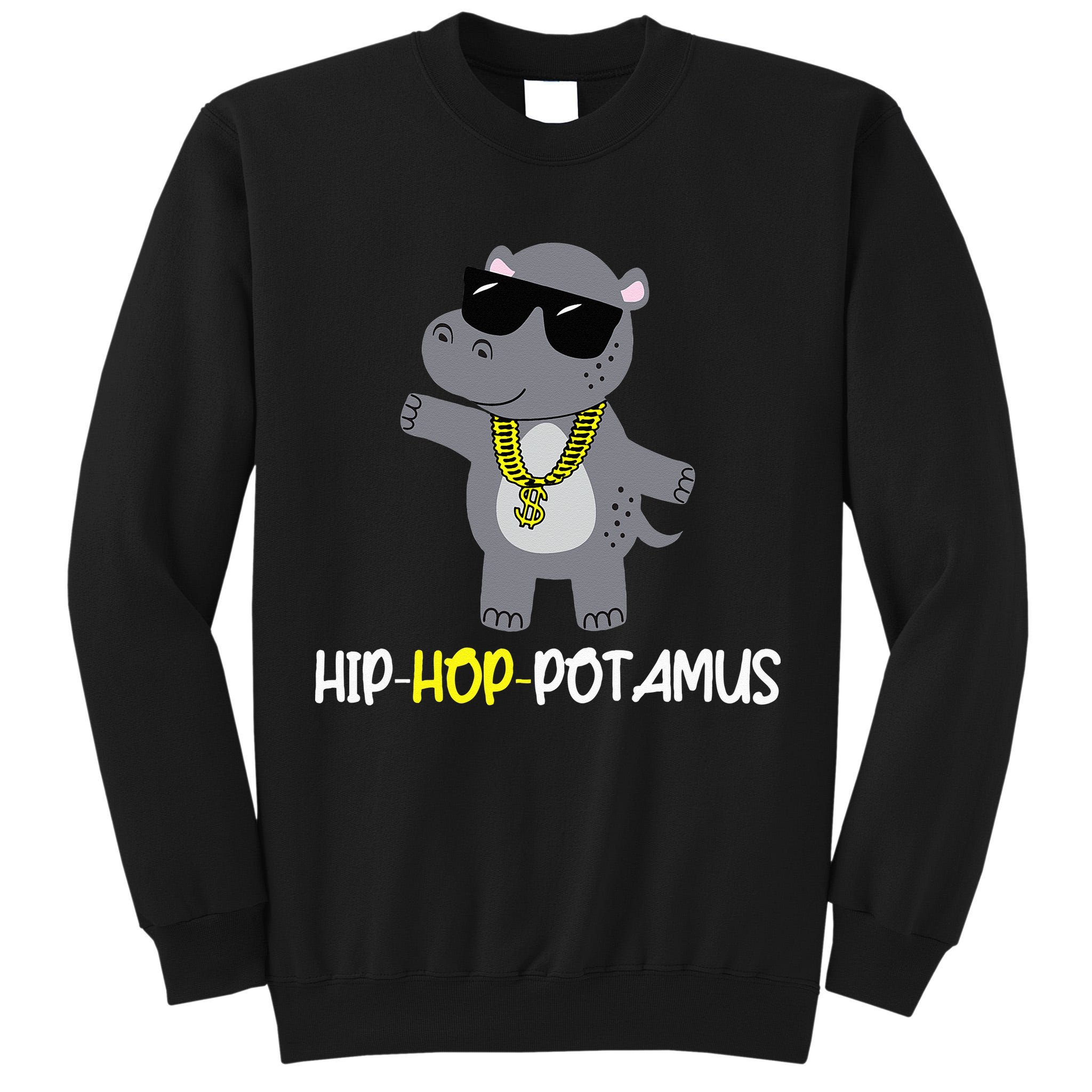 Rap 90s Hip Hop Hippo Cute Hippopotamus Zoo Animal Gift Tall Sweatshirt