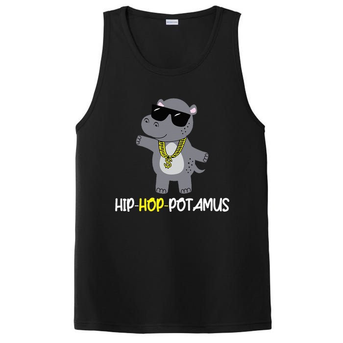 Rap 90s Hip Hop Hippo Cute Hippopotamus Zoo Animal Gift PosiCharge Competitor Tank