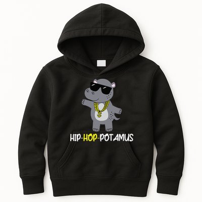 Rap 90s Hip Hop Hippo Cute Hippopotamus Zoo Animal Gift Kids Hoodie