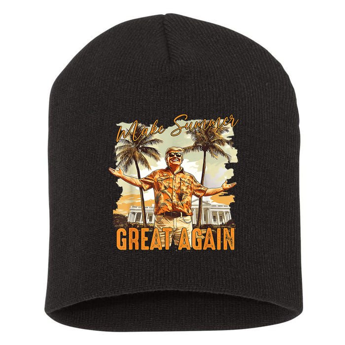 Retro 90's Make Summer Great Again Retro Trump Summer Short Acrylic Beanie