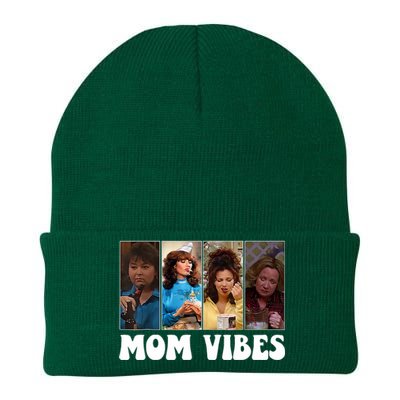 Retro 90’S Mom Vibes Funny Mom Life MotherS Day 2024 Knit Cap Winter Beanie