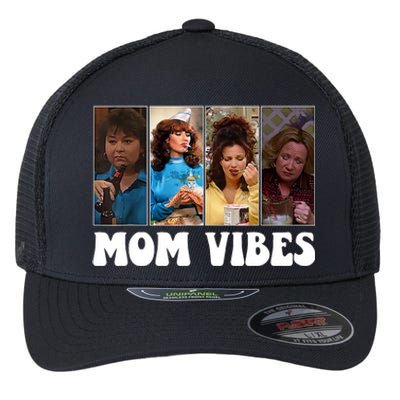 Retro 90’S Mom Vibes Funny Mom Life MotherS Day 2024 Flexfit Unipanel Trucker Cap