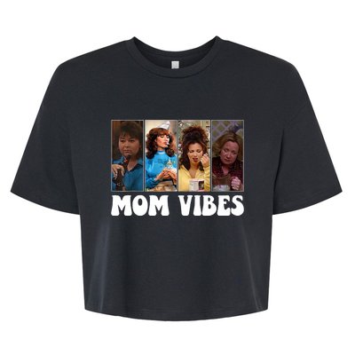 Retro 90’S Mom Vibes Funny Mom Life MotherS Day 2024 Bella+Canvas Jersey Crop Tee