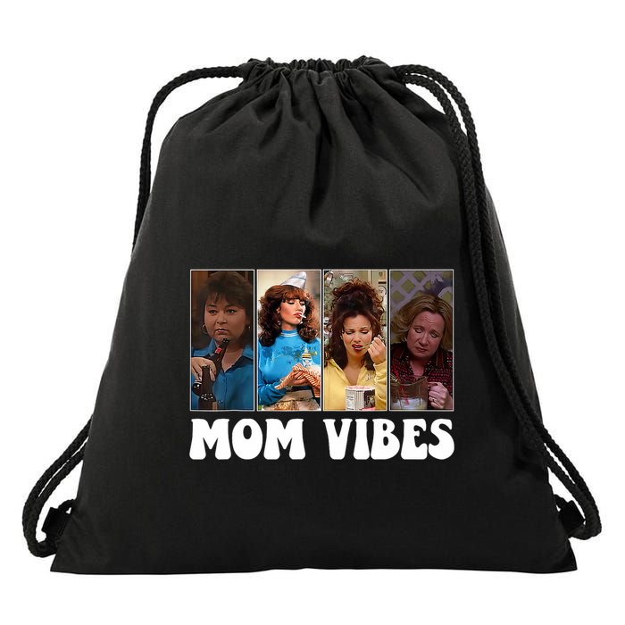 Retro 90’S Mom Vibes Funny Mom Life MotherS Day 2024 Drawstring Bag