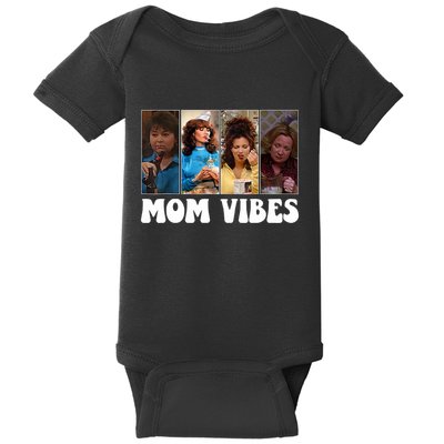 Retro 90’S Mom Vibes Funny Mom Life MotherS Day 2024 Baby Bodysuit