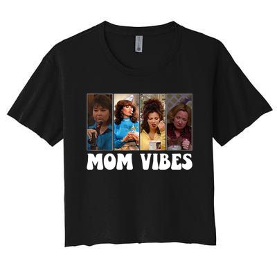 Retro 90’S Mom Vibes Funny Mom Life MotherS Day 2024 Women's Crop Top Tee