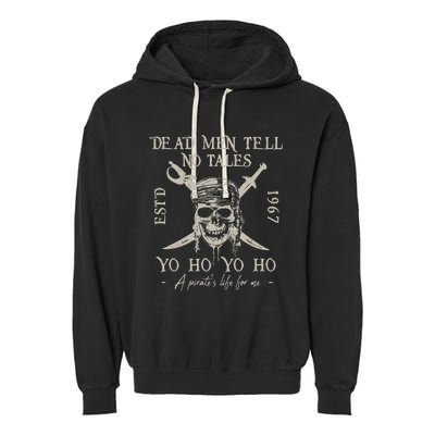 Retro 90s Pirates Of The Caribbean Yo Ho A Pirates Life Garment-Dyed Fleece Hoodie