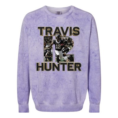 Retro 90s Travis Hunter Funny Graphic Colorblast Crewneck Sweatshirt