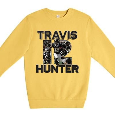 Retro 90s Travis Hunter Funny Graphic Premium Crewneck Sweatshirt