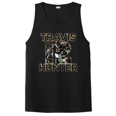 Retro 90s Travis Hunter Funny Graphic PosiCharge Competitor Tank