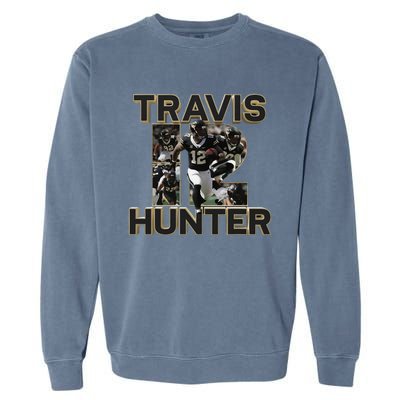 Retro 90s Travis Hunter Funny Graphic Garment-Dyed Sweatshirt