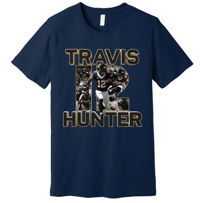 Retro 90s Travis Hunter Funny Graphic Premium T-Shirt