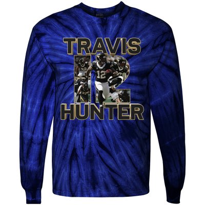 Retro 90s Travis Hunter Funny Graphic Tie-Dye Long Sleeve Shirt