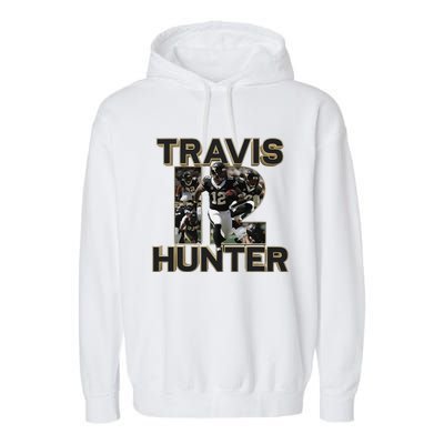 Retro 90s Travis Hunter Funny Graphic Garment-Dyed Fleece Hoodie