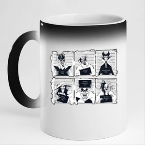 Retro 90s Villains Funny Villain Friends Bad Witches Club Halloween 11oz Black Color Changing Mug