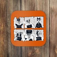 Retro 90s Villains Funny Villain Friends Bad Witches Club Halloween Coaster